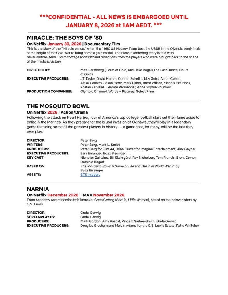 Netflix debuts highly anticipated 2026 slate