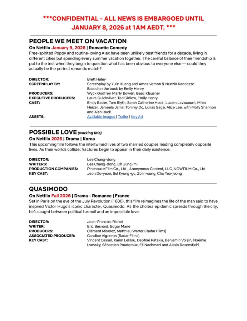 Netflix debuts highly anticipated 2026 slate