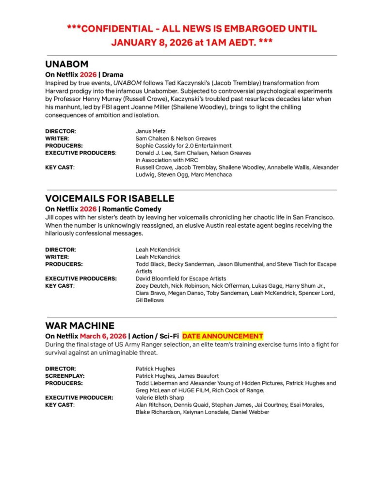 Netflix debuts highly anticipated 2026 slate