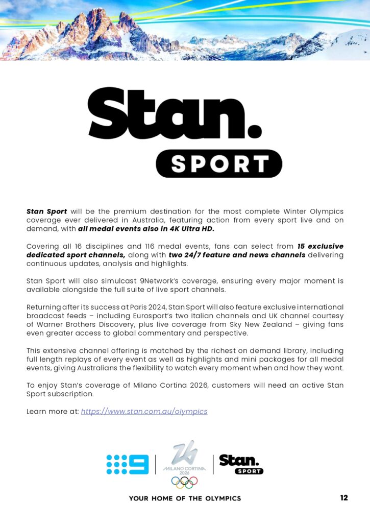 Olympic Winter Games Milano Cortina 2026 on Channel 9 full broadcast details