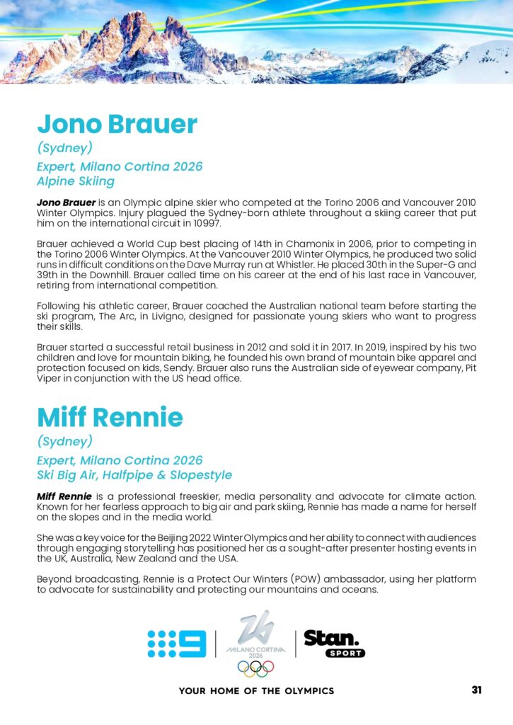 Olympic Winter Games Milano Cortina 2026 on Channel 9 full broadcast details