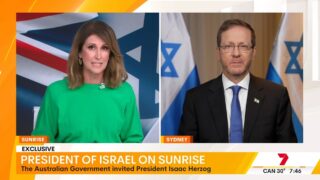 Israel President Isaac Herzog interviewed exclusively on Channel Seven's Sunrise
