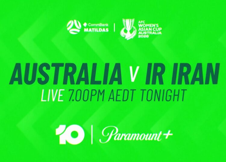 The CommBank Matildas Face IR Iran on Paramount+ and Network 10