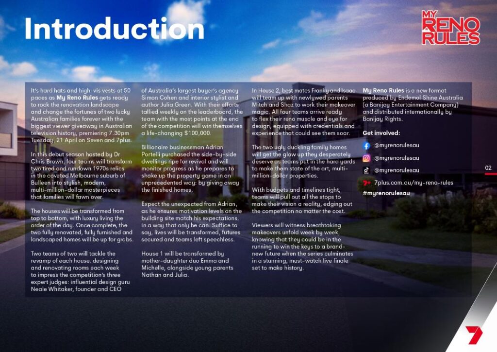 My Reno Rules on Channel 7 starts 21 April