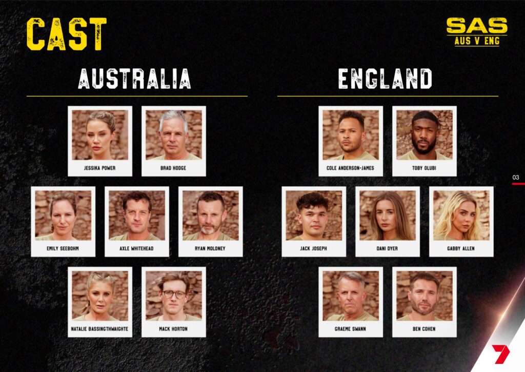 SAS: AUS v ENG on Channel 7 meet the recruits
