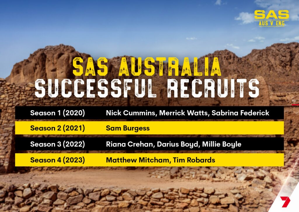 SAS: AUS v ENG on Channel 7 meet the recruits