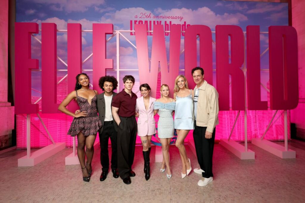 Reese Witherspoon reunites with the original Legally Blonde cast during the Elle World event in New York.