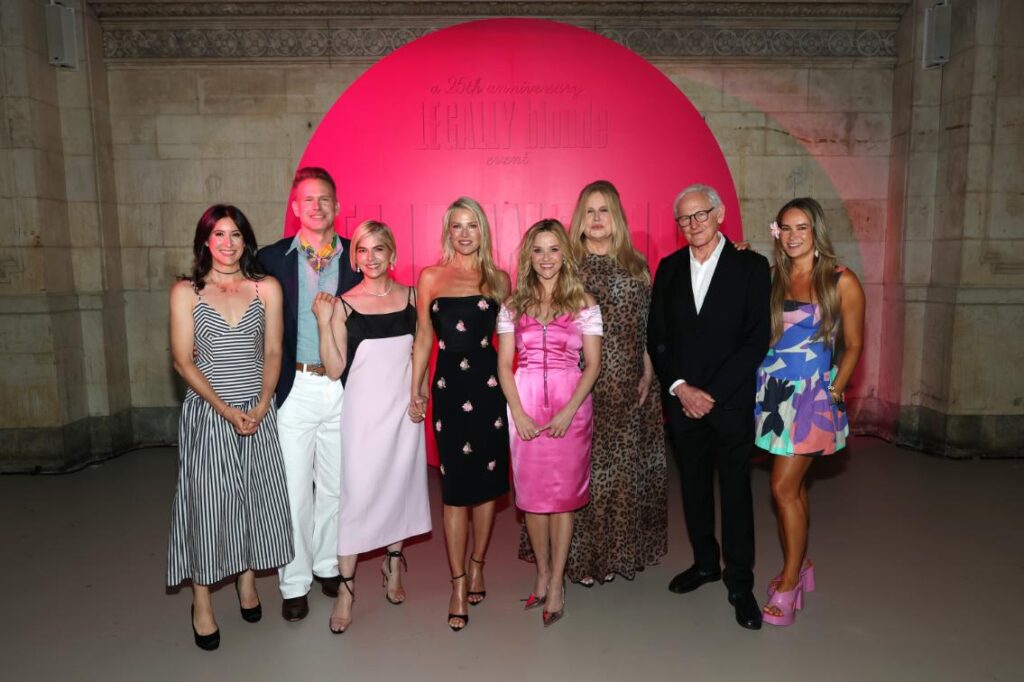 Reese Witherspoon reunites with the original Legally Blonde cast during the Elle World event in New York.