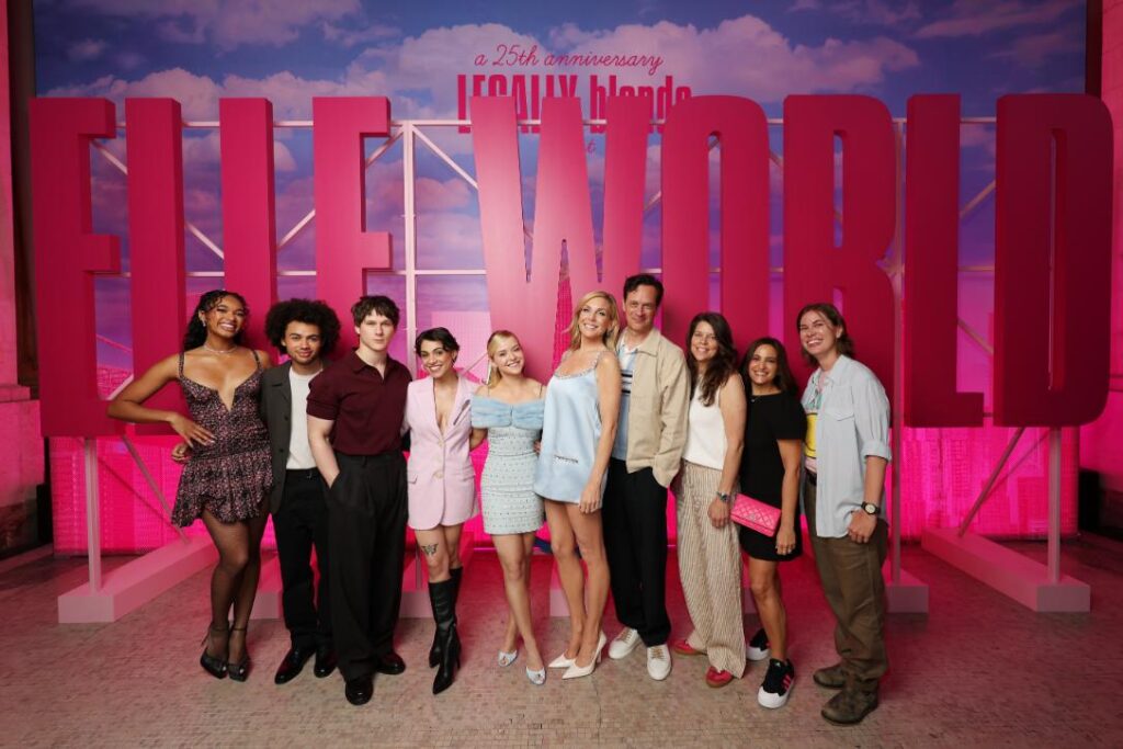 Reese Witherspoon reunites with the original Legally Blonde cast during the Elle World event in New York.