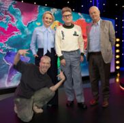 Zan Rowe joins judges Bruce Beresford, Danny Philippou and John Safran in Race Around the World Episode 2 on ABC TV.