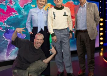 Zan Rowe joins judges Bruce Beresford, Danny Philippou and John Safran in Race Around the World Episode 2 on ABC TV.
