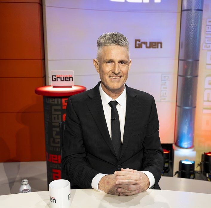 Wil Anderson hosts Gruen on ABC TV as the panel examines the week's biggest advertising campaigns.