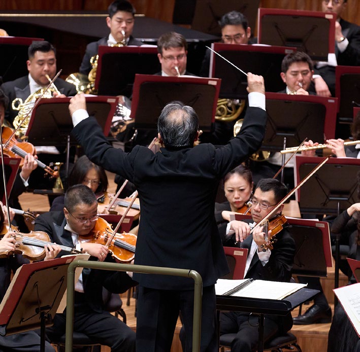 Maestro Long Yu conducts the Shanghai Symphony Orchestra during a special concert featured on Front Row with Megan Burslem.