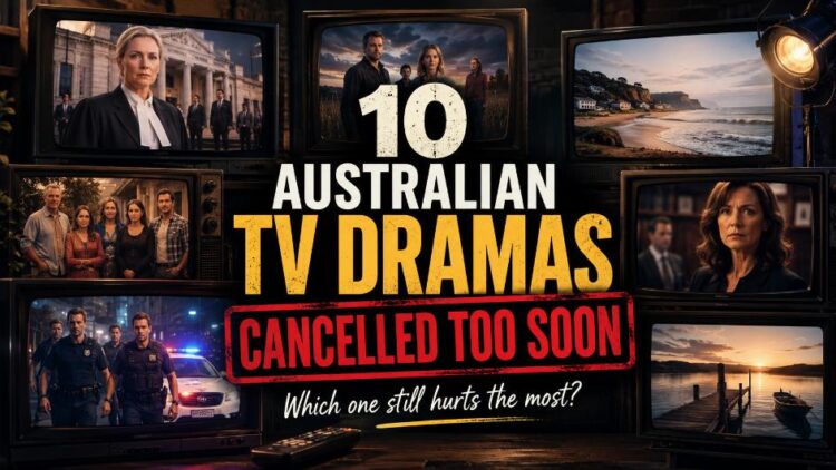 Television collage representing Australian TV dramas that viewers believe were cancelled too soon.