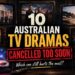 Television collage representing Australian TV dramas that viewers believe were cancelled too soon.