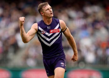 AFL players in action during Seven's 2026 AFL coverage on Seven and 7plus Sport.