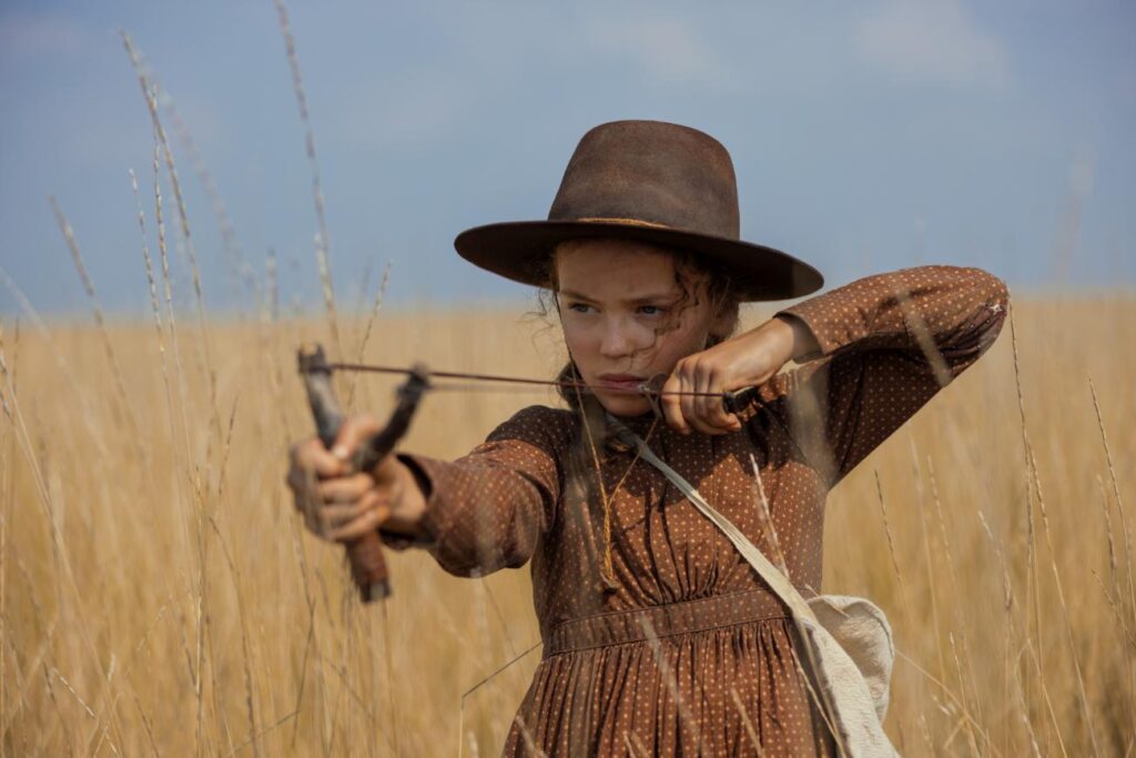 The Ingalls family in Netflix's adaptation of Little House on the Prairie.