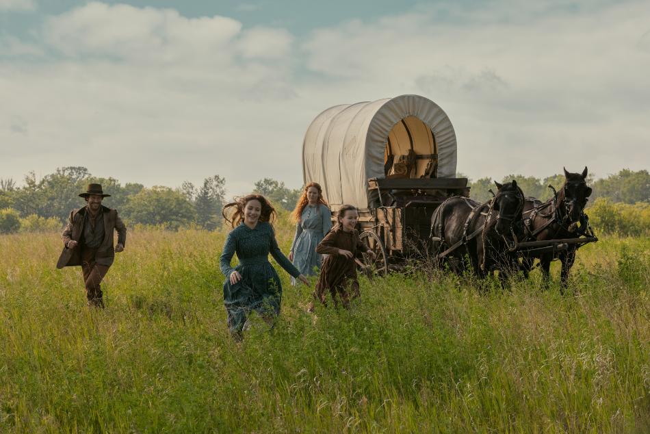 The Ingalls family in Netflix's adaptation of Little House on the Prairie.