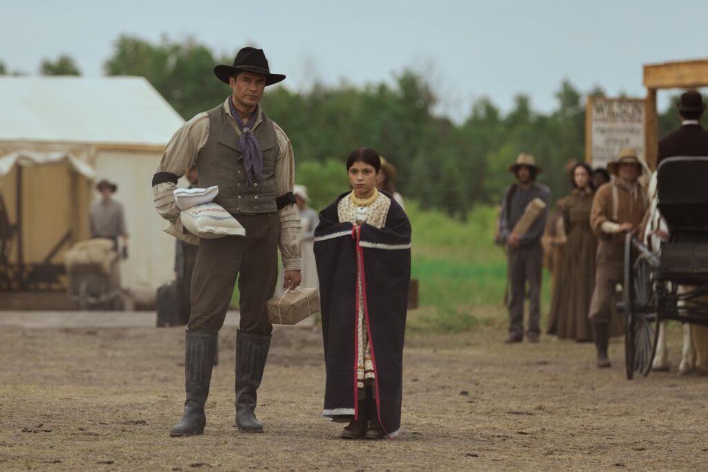 The Ingalls family in Netflix's adaptation of Little House on the Prairie.