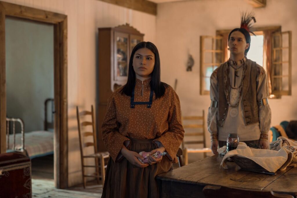 The Ingalls family in Netflix's adaptation of Little House on the Prairie.