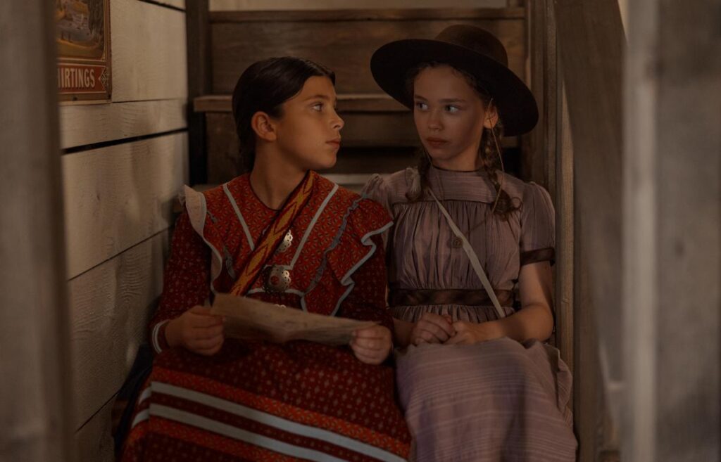 The Ingalls family in Netflix's adaptation of Little House on the Prairie.