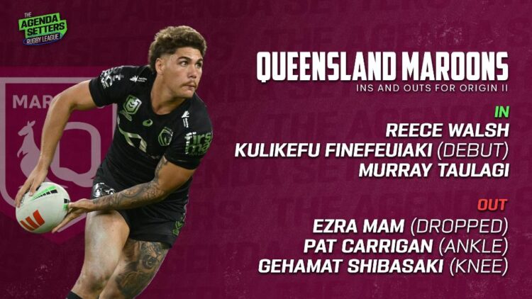 The Agenda Setters Rugby League on Channel 7 "He's gone backwards" - Woodsy. Reece Walsh named by Billy Slater in QLD Maroons squad despite recent performance