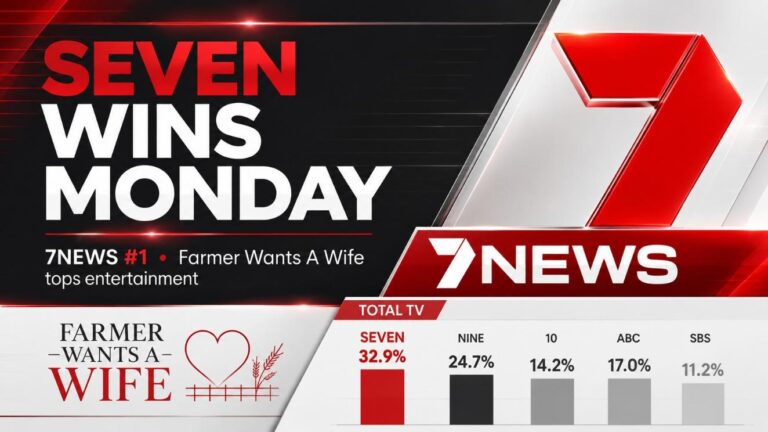 TV ratings for Monday 29 June 2026 with Seven News and Farmer Wants A Wife leading national Total TV results