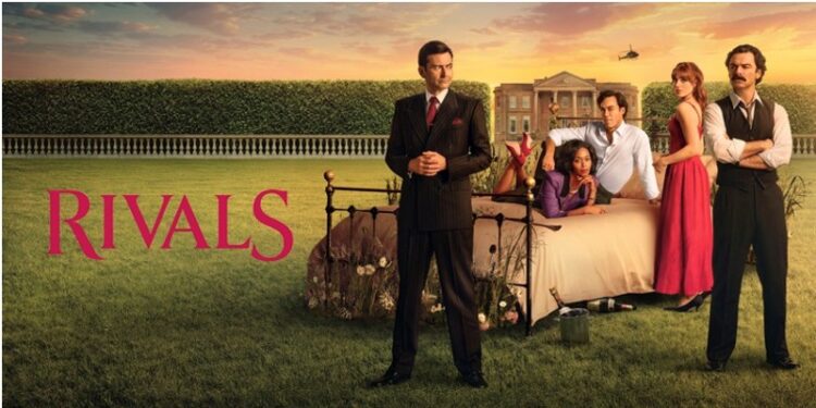 Cast members from Rivals, the Disney+ drama based on Jilly Cooper's Rutshire Chronicles.