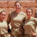 Emily Seebohm, Dani Dyer and Gabby Allen celebrate passing selection in the SAS AUS v ENG season finale.