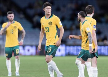 Socceroos supporters cheer on Australia ahead of the FIFA World Cup 2026 match against Turkiye.