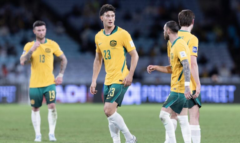 Socceroos supporters cheer on Australia ahead of the FIFA World Cup 2026 match against Turkiye.