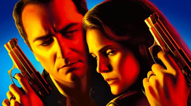 Matthew Rhys and Keri Russell star as KGB spies Philip and Elizabeth Jennings in The Americans