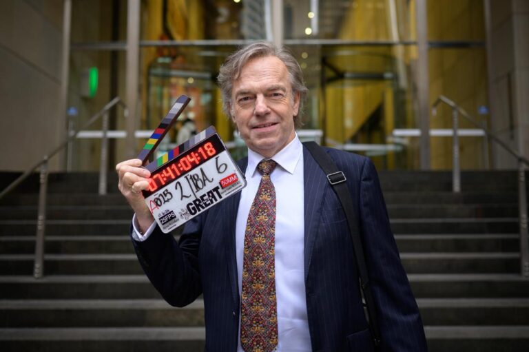 Hugo Weaving on the set of ABC's new legal drama The Great White.