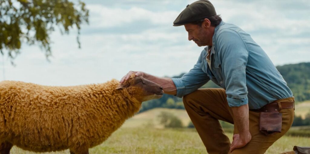 Hugh Jackman stars in The Sheep Detectives, streaming on Prime Video.
