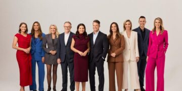 The 10 News+ team including Amelia Brace and Denham Hitchcock