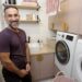 Adam Dovile transforms a tiny apartment laundry on Better Homes and Gardens
