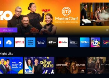 VIDAA Smart TV interface showing Network 10 and streaming app options
