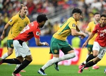 The Socceroos in action against Egypt during the FIFA World Cup 2026.