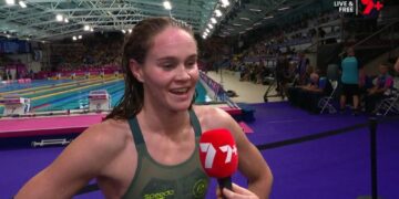 Alex Perkins speaks after winning gold at the Glasgow 2026 Commonwealth Games