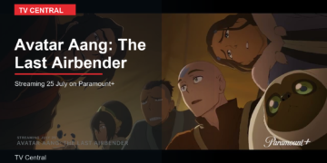 Avatar Aang and friends in the official trailer artwork for Avatar Aang: The Last Airbender on Paramount+.