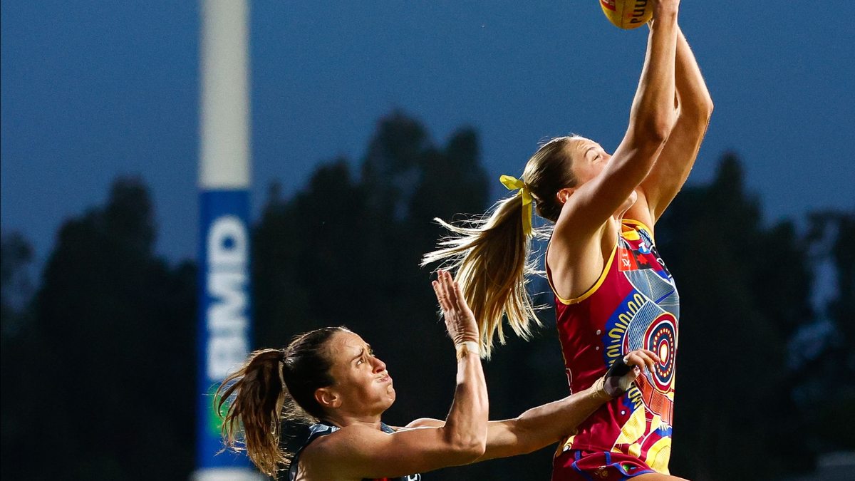 AFLW players marking the 2026 NAB AFLW season launch