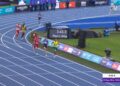 Cam Myers leading the Men's Mile semi-final at the Glasgow 2026 Commonwealth Games.