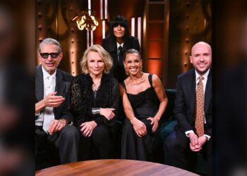Claudia Winkleman with guests on The Claudia Winkleman Show
