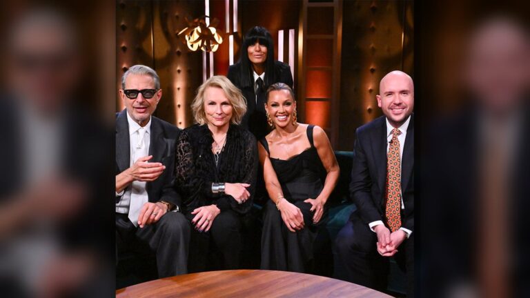 Claudia Winkleman with guests on The Claudia Winkleman Show