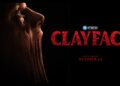 Official Clayface key art showing the DC Studios title treatment and a distorted face