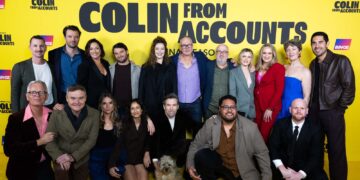 Cast of Colin From Accounts at the final season celebration event