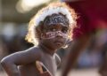 A Galpu boy performing ceremony at Garma Festival