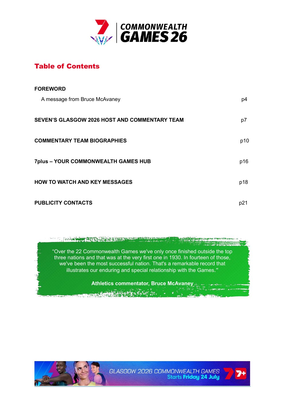 Glasgow 2026 Commonwealth Games media kit page 3
