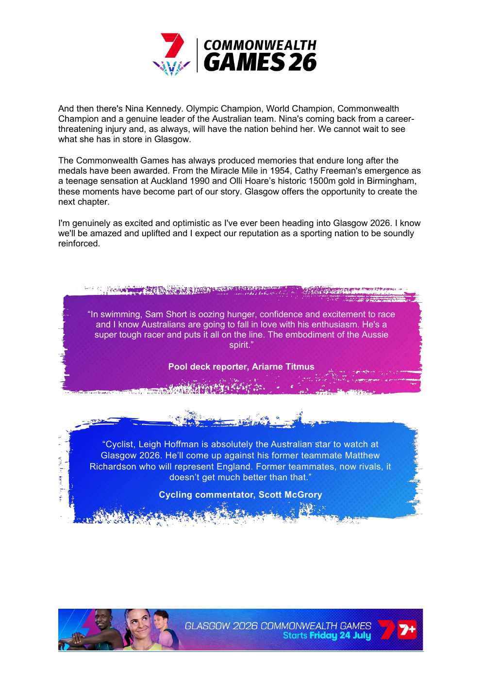 Glasgow 2026 Commonwealth Games media kit page 6