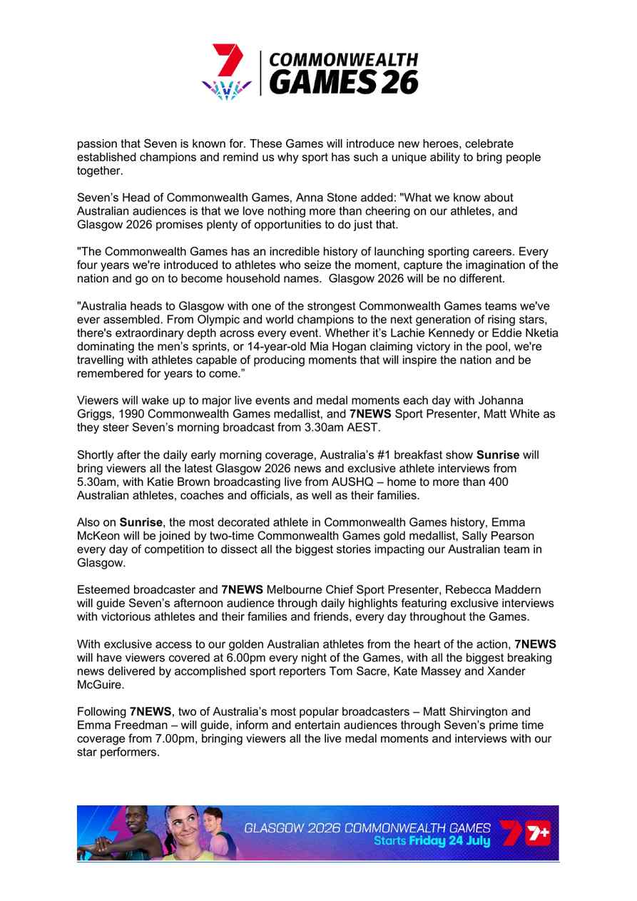 Glasgow 2026 Commonwealth Games media kit page 8